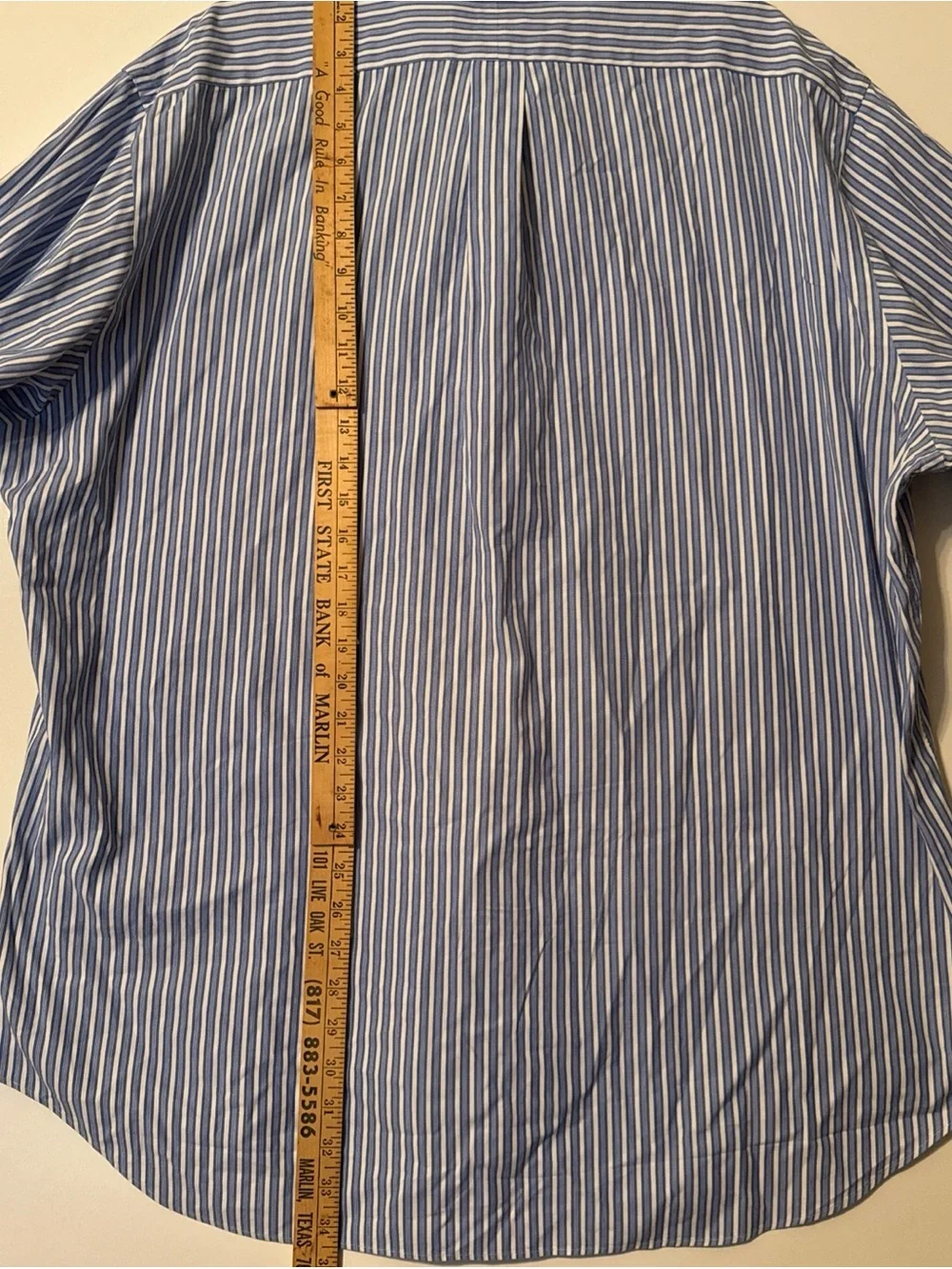 Polo Ralph Lawrence Classic Button-Down Striped Dress Shirt - Blue/White